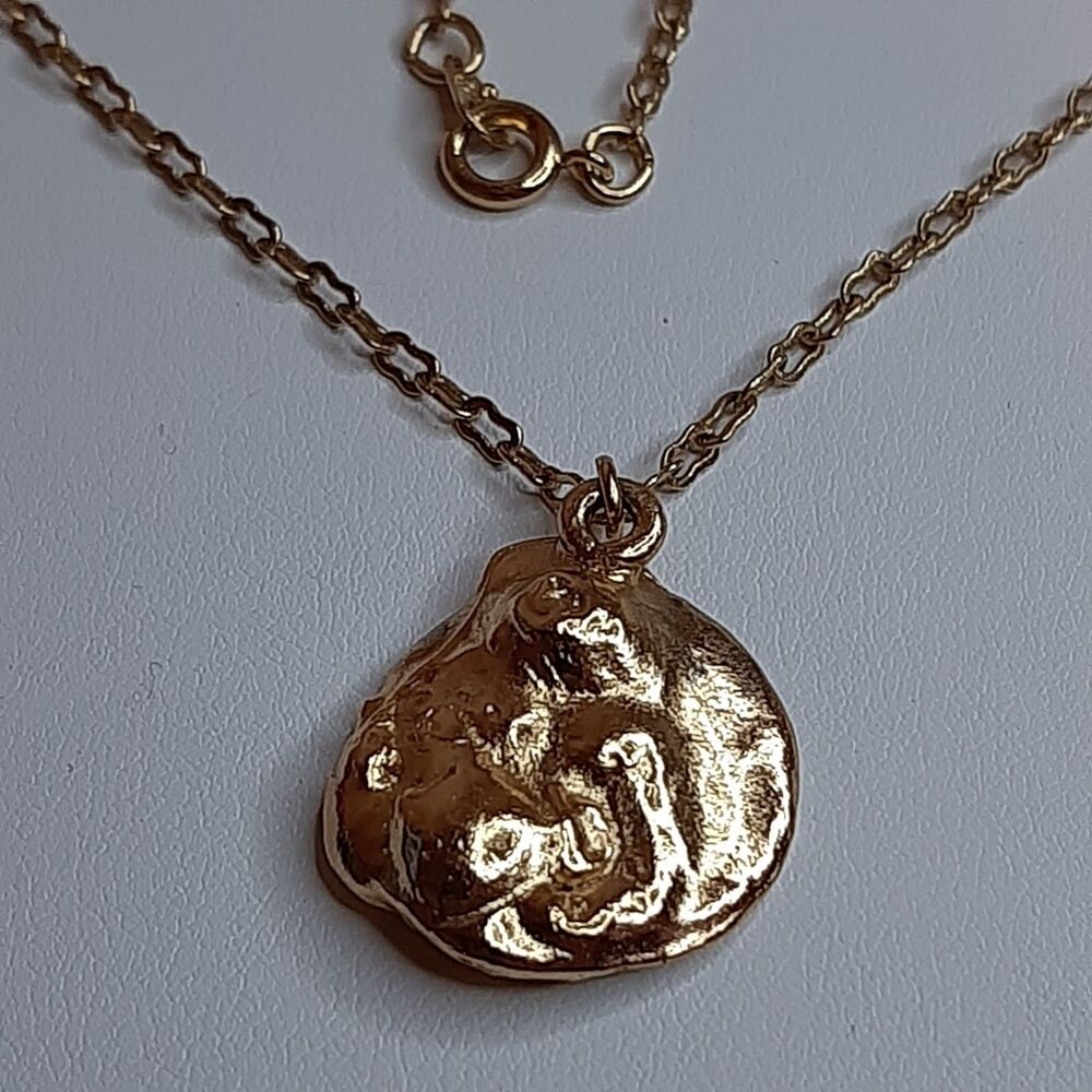 Vtg Napier Gold Nugget Brutalist Necklace 1970s? Modernist gold-tone 15" chain